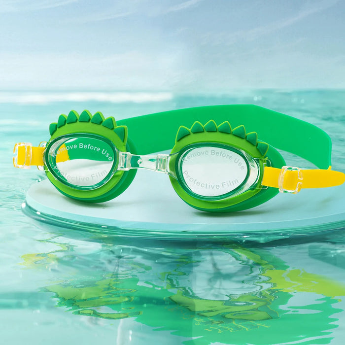Kids UV Protection Anti-Fog Waterproof Swim Goggles with 100% Silicone Strap and Adjustable Fit for Children