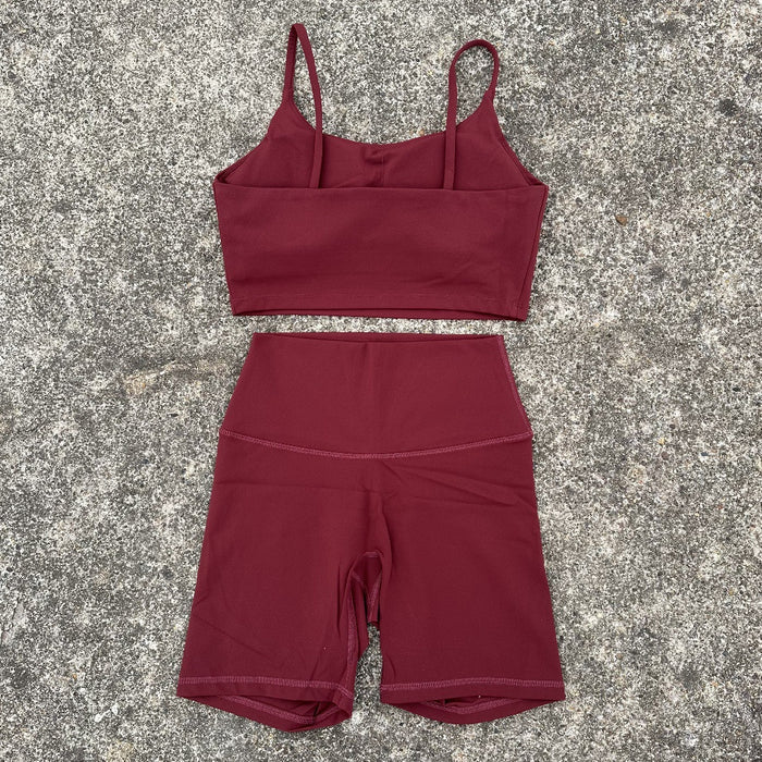Women's Tight Stretch Yoga Shorts suit U-Shaped Camisole Outer Wear Sports Underwear gym yoga set