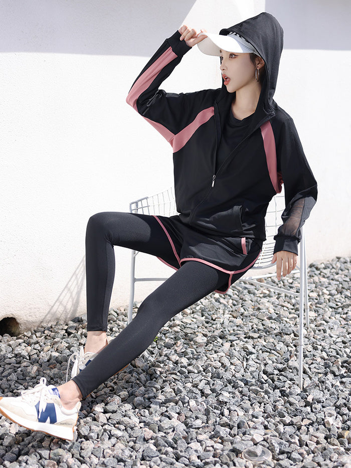 Yoga Fitness Clothing Tennis Suit Sports Running Gym Plus Size Fat mm Cover Belly Slimming Look Loose Factory Direct Sale
