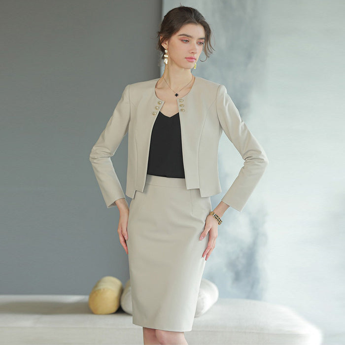 Spring and Autumn New Style Chanel Style Short Small Suit Suit Goddess Style High-end Professional Dress Dress Workplace Work Clothes