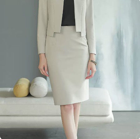 Spring and Autumn New Style Chanel Style Short Small Suit Suit Goddess Style High-end Professional Dress Dress Workplace Work Clothes