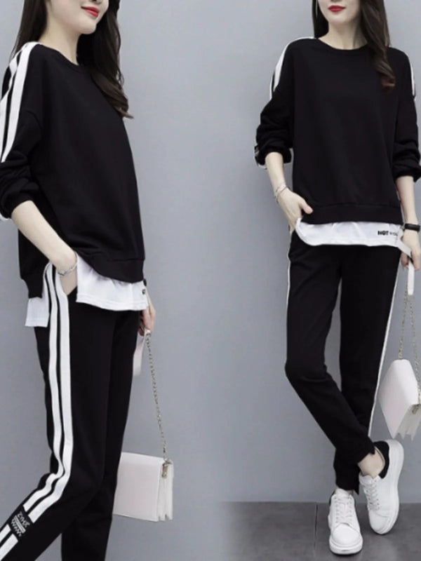 Fashionable Loose Sportswear Set Sweatshirt Long Pants Two-Piece Set Large Size Spring New Style Popular Casual Streetwear