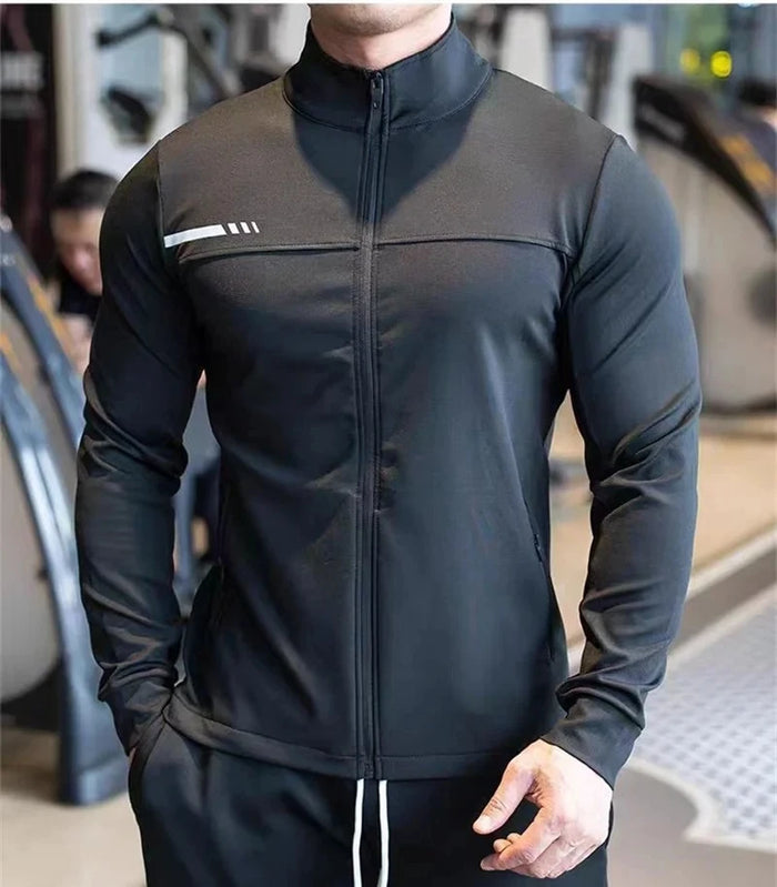 Mens Gym Fitness Tops Casual Jogging Sports Jacket Outdoor Workout Training Sweatshirt zipper Jacket Running Tights Men clothes