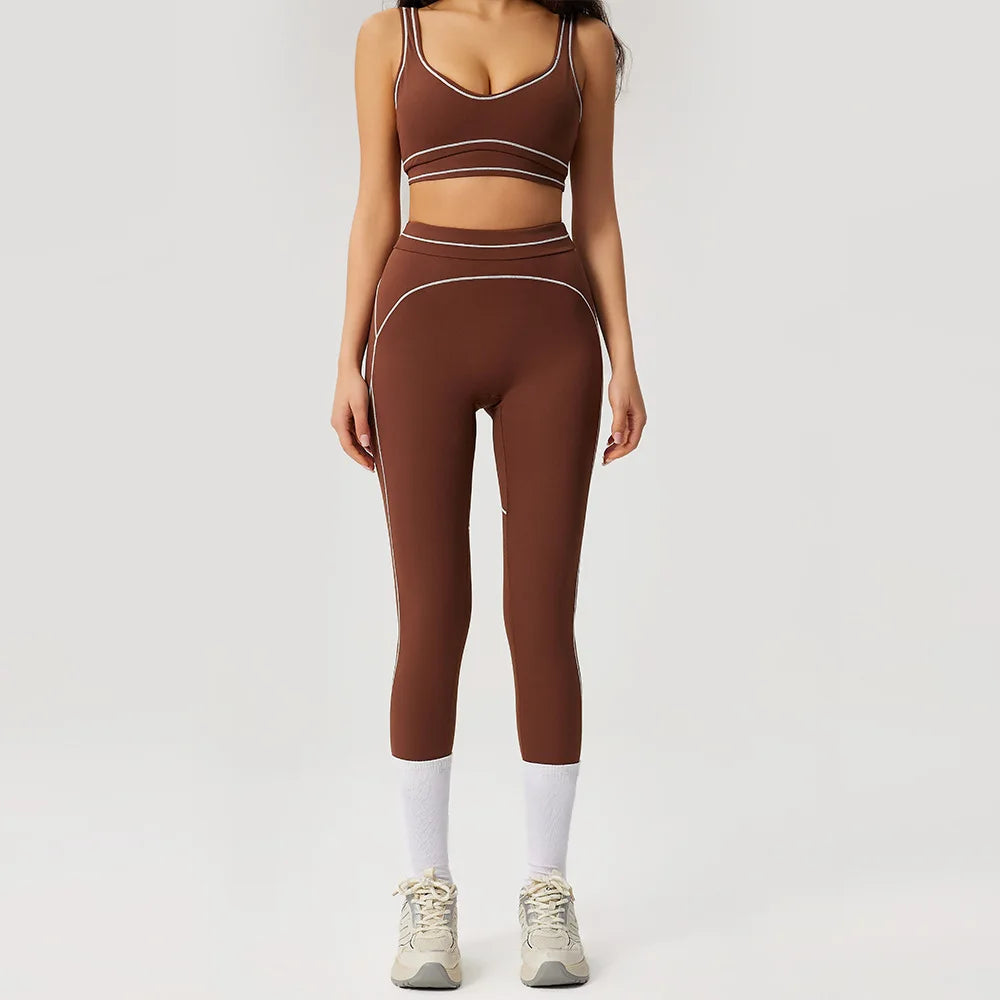 Yoga Set 2PCS Workout Outfits Sportswear Gym Tracksuit Fitness Leggings Sport Bra Athletic Wear Female Yoga Clothes Fitness Suit
