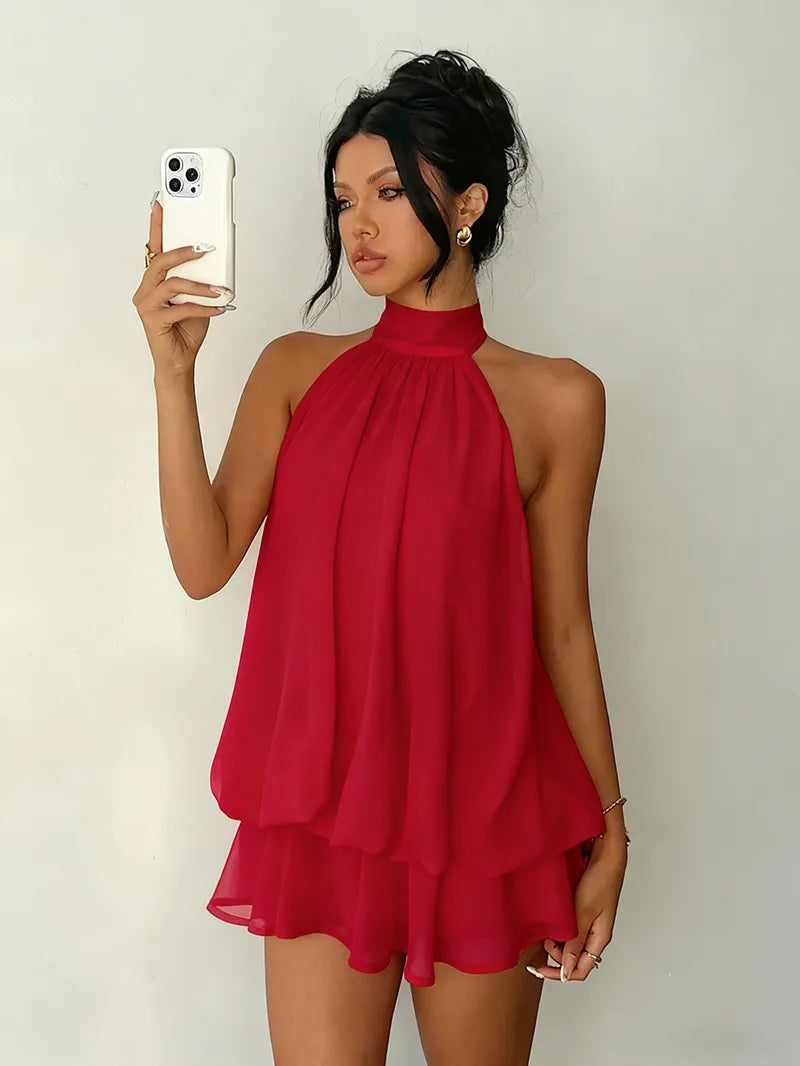 Women's Casual Dresses Woman Clothes Elegant Party Solid-color Beachwear Slim-fitting Sexy Backless Skirt Dress Female Clothing
