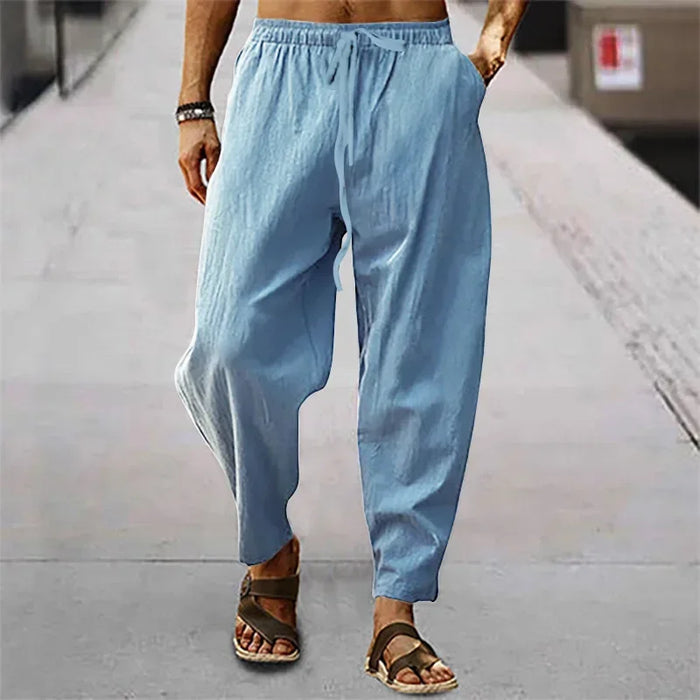 Men's Casual Pants Summer Male Breathable High Quality Trousers Sweatpants Solid Color Fitness Pants Jogging Fitness Streetwear
