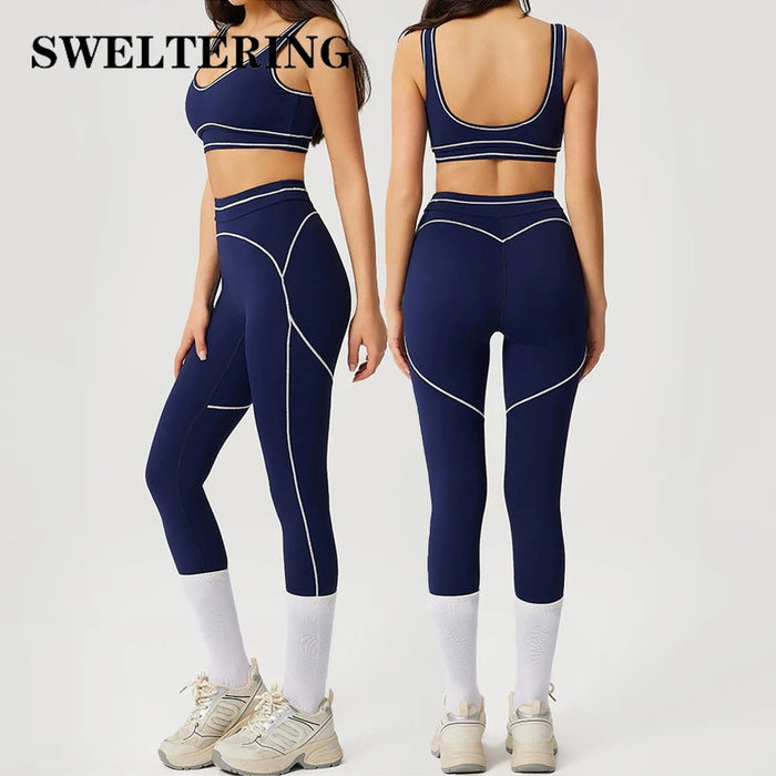 Yoga Set 2PCS Workout Outfits Sportswear Gym Tracksuit Fitness Leggings Sport Bra Athletic Wear Female Yoga Clothes Fitness Suit
