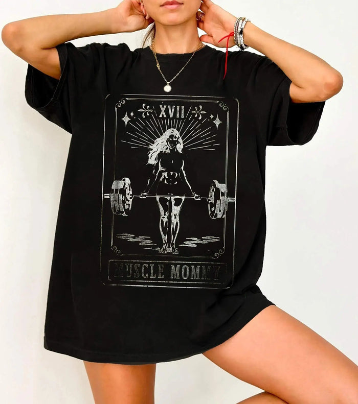 Vintage Muscle Mommy women Streetwear T Shirt Funny Meme Casual Tee Men Cotton Oversized Harajuku Summer Top Loose Short Sleeve