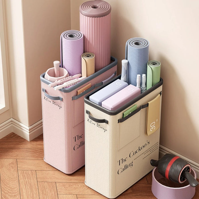 Yoga Storage Basket Sports Equipment Storage Foldable Miscellaneous Items Yoga Mat Organizing Home Sports Equipment Storage