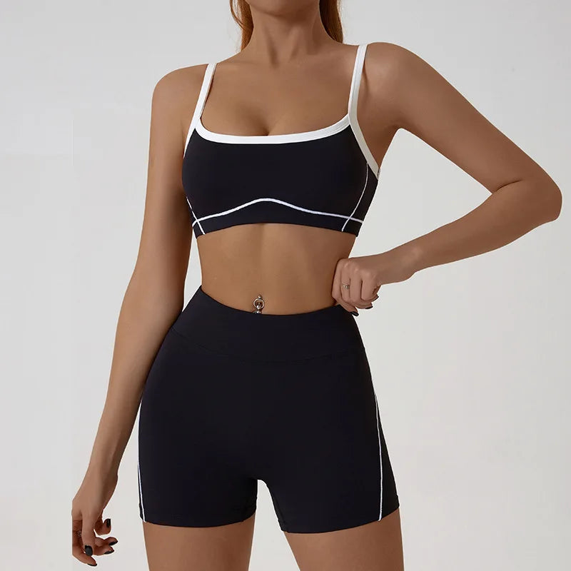 Yoga Sport Outfit For Woman Fitness Women's Two Pieces Short Pant Sets Suits Tracksuit Sportswear Woman Gym Yoga Workout Clothes