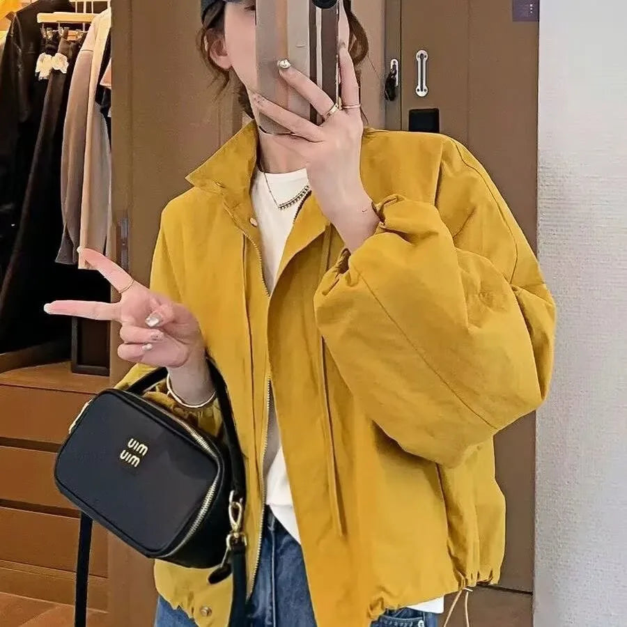 Fashion Casual Short Women's Jacket Spring Summer New Loose Windbreaker Sun Protection Zipper Commute Coat
