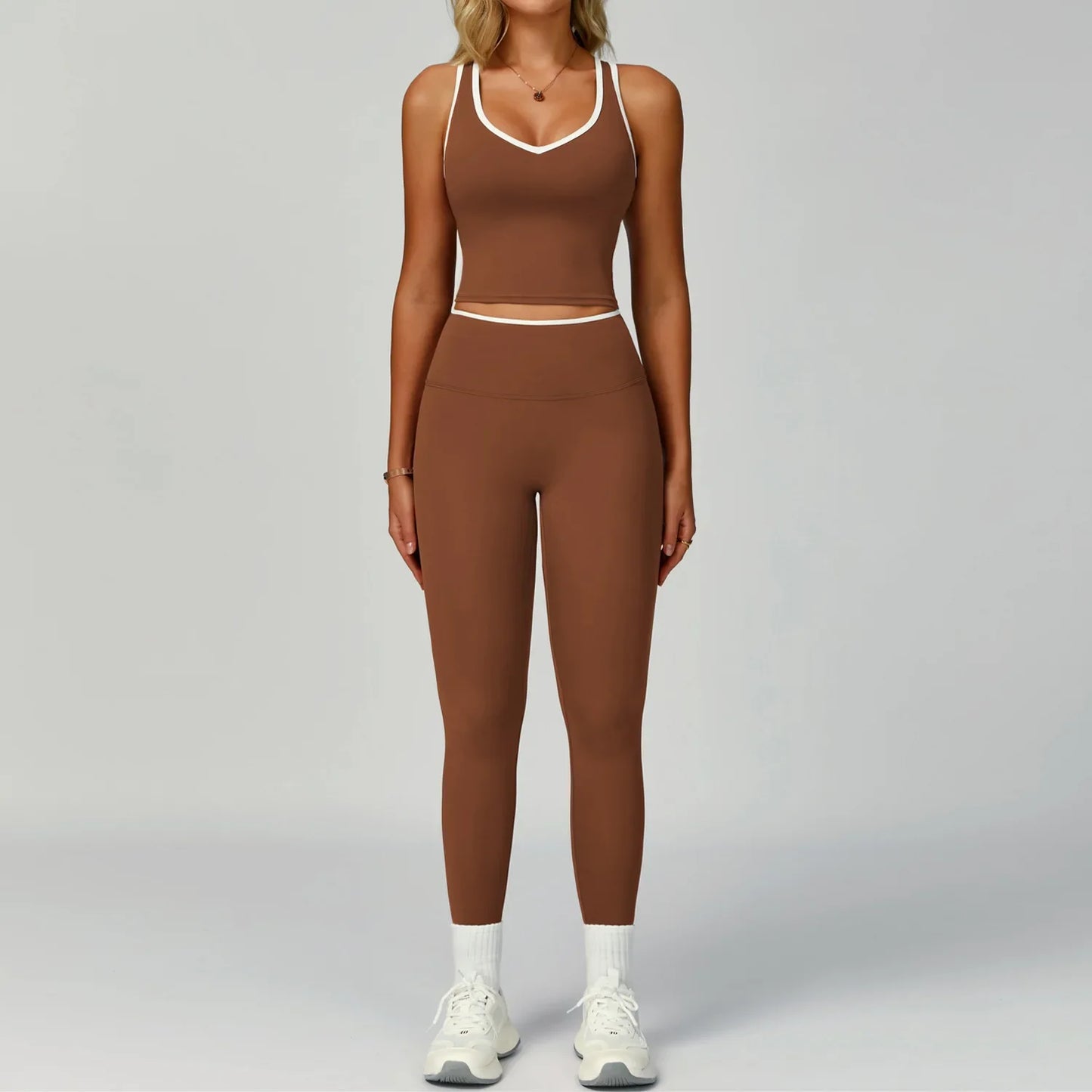 Yoga Sets 2 Pieces Workout Outfits Gym Tracksuit Fitness Sportswear High Waist Leggings Sports Bra Athletic Wear Women Clothes