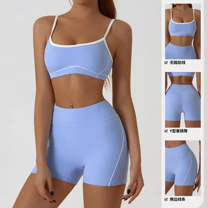 Yoga Sport Outfit For Woman Fitness Women's Two Pieces Short Pant Sets Suits Tracksuit Sportswear Woman Gym Yoga Workout Clothes