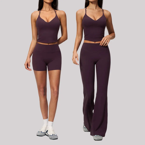 Yoga Set 2 Pieces Sports Suit Fitness Outfits Women Tracksuit Workout Clothes Running Sports Bra Leggings Gym Suit Athletic Wear