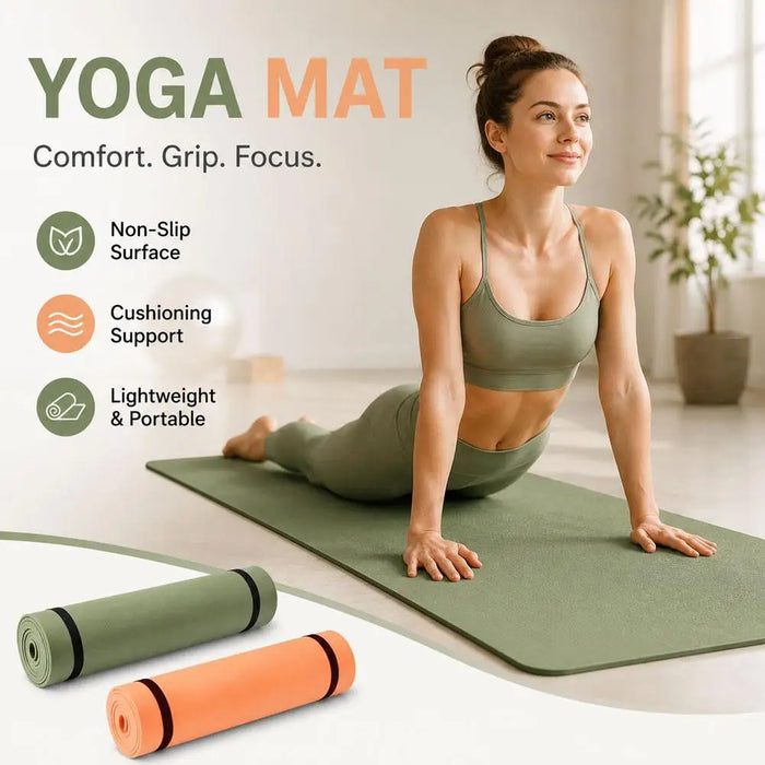 Yoga Pad Non Slip Exercise Mat For Home Yoga,Pilates,Stretching,Floor & Fitness Workouts, Yoga Mats For Pilates,Floor Exercises