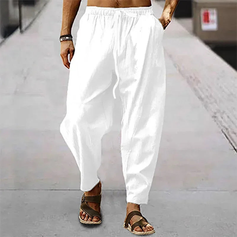 Men's Casual Pants Summer Male Breathable High Quality Trousers Sweatpants Solid Color Fitness Pants Jogging Fitness Streetwear