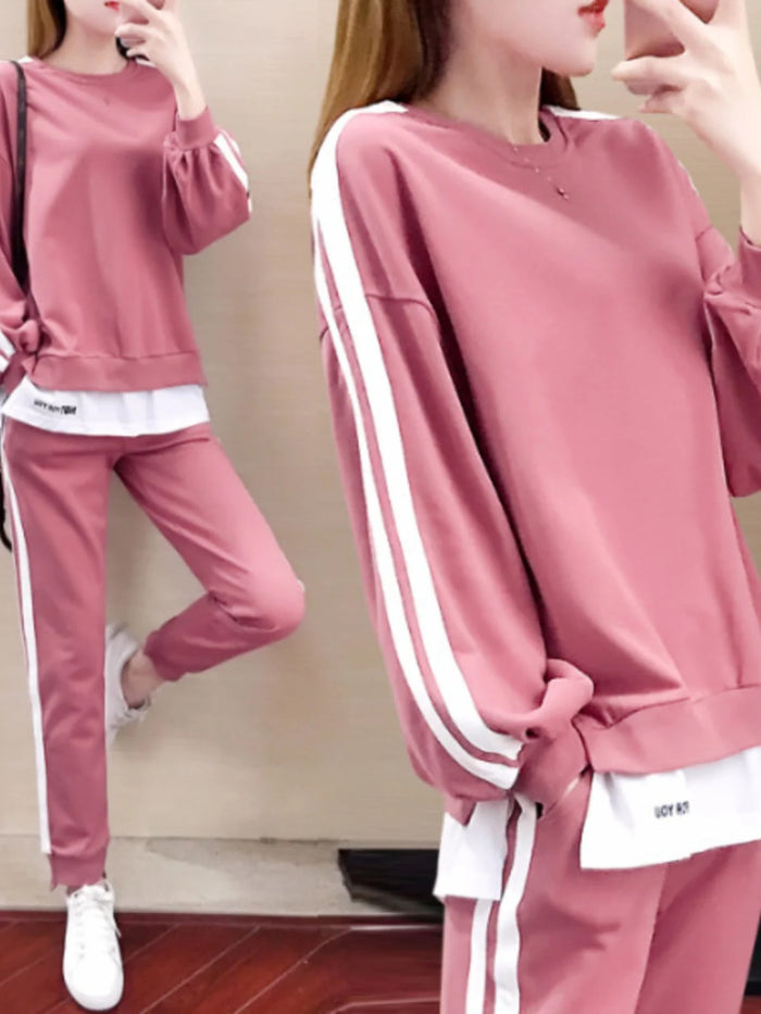 Fashionable Loose Sportswear Set Sweatshirt Long Pants Two-Piece Set Large Size Spring New Style Popular Casual Streetwear