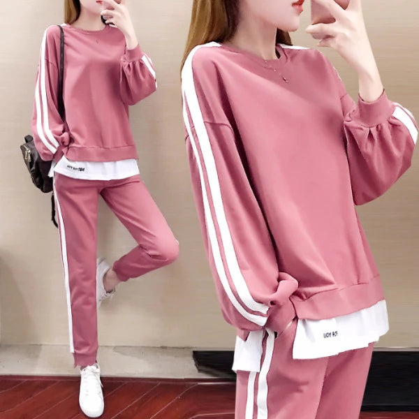 Fashionable Loose Sportswear Set Sweatshirt Long Pants Two-Piece Set Large Size Spring New Style Popular Casual Streetwear