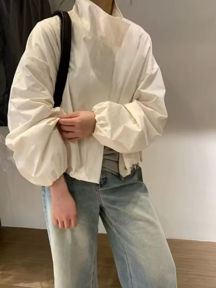 Fashion Casual Short Women's Jacket Spring Summer New Loose Windbreaker Sun Protection Zipper Commute Coat