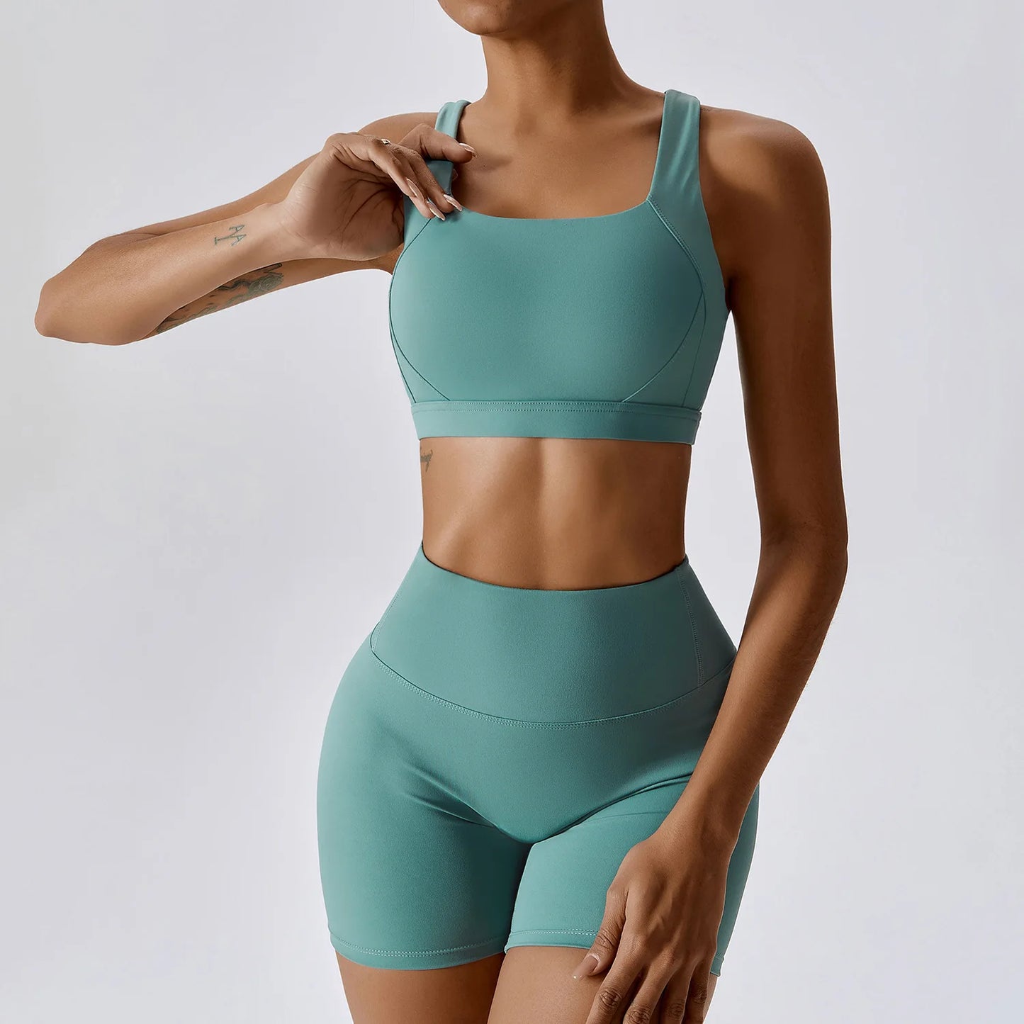Yoga Set 2 Piece Women Sportswear Workout Clothes Women Sport Set Suits For Fitness Cross Back Bra Seamless Gym Push Up Leggings