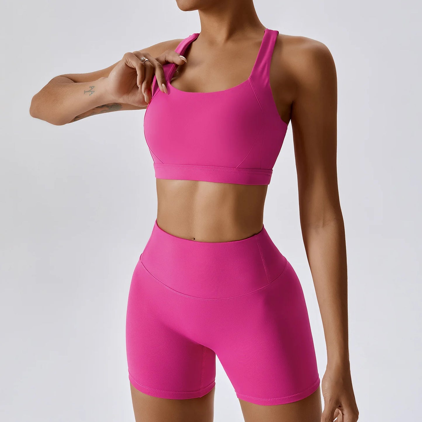 Yoga Set 2 Piece Women Sportswear Workout Clothes Women Sport Set Suits For Fitness Cross Back Bra Seamless Gym Push Up Leggings