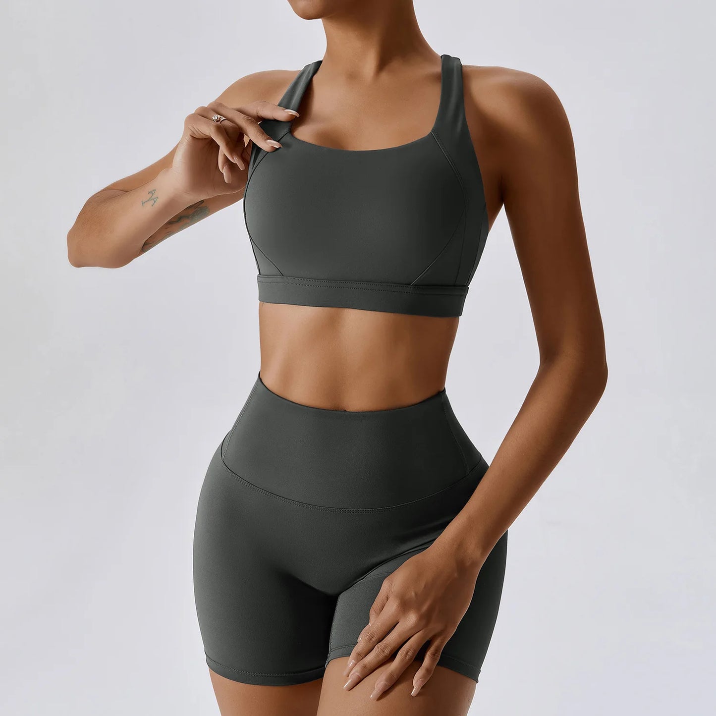 Yoga Set 2 Piece Women Sportswear Workout Clothes Women Sport Set Suits For Fitness Cross Back Bra Seamless Gym Push Up Leggings
