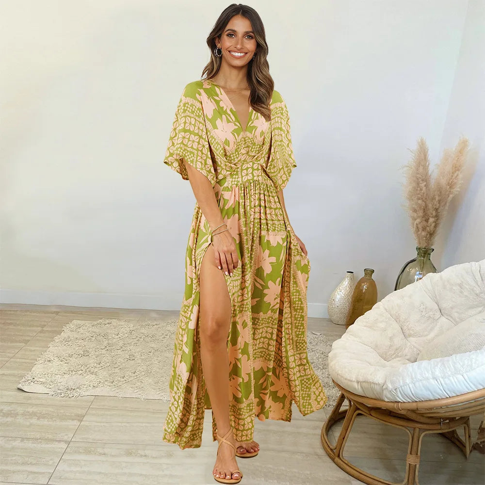 2023 Sexy Bikini Cover-ups Long Tunic Casual Summer Beach Dress Elegant Women Plus Size Beach Wear Swim Suit Cover up