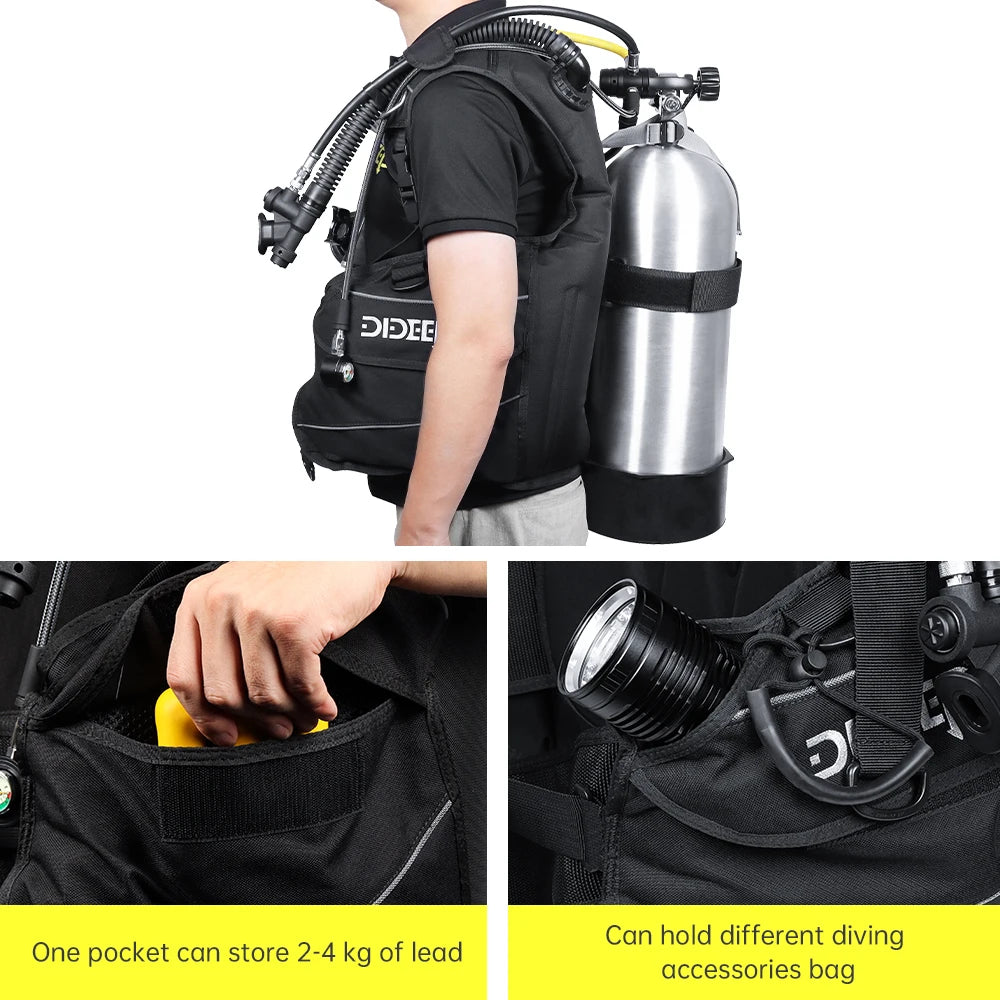 DIDEEP Dropshipping M/L/XLBuoyancy Compensator Device Bcd Scuba Diving Set