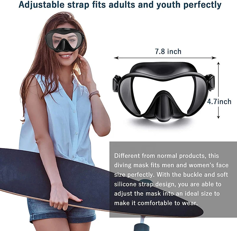 Factory Supply Free Diving Half Face Diving Snorkel Mask for Adults