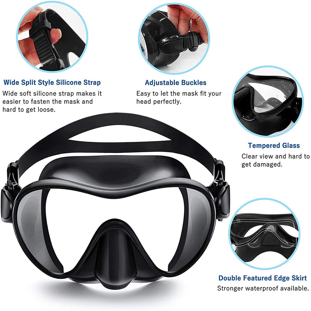 Factory Supply Free Diving Half Face Diving Snorkel Mask for Adults