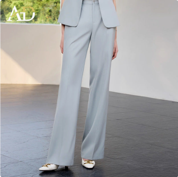 Summer New Light Blue Short-Sleeved Suit Suit Slimming Look Simple Elegant Manager Formal Work Clothes Suit Pants