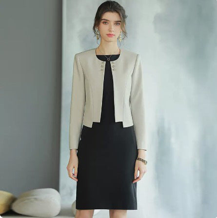 Spring and Autumn New Style Chanel Style Short Small Suit Suit Goddess Style High-end Professional Dress Dress Workplace Work Clothes