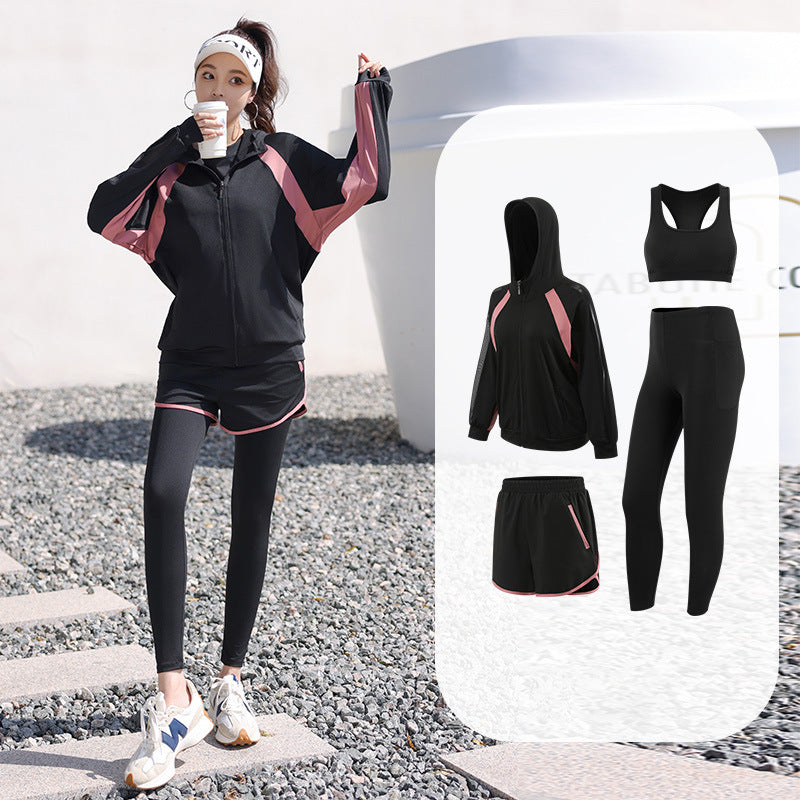 Yoga Fitness Clothing Tennis Suit Sports Running Gym Plus Size Fat mm Cover Belly Slimming Look Loose Factory Direct Sale
