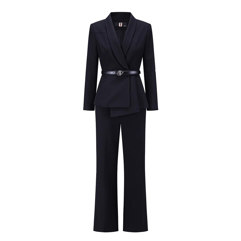 Ad2026 New Style Professional Women's Suit Autumn Long-Sleeved Suit Jacket Flared Pants Two-Piece Work Clothes Formal Wear