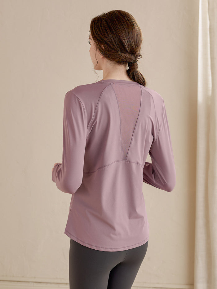 Yoga clothes women's long-sleeved workout clothes T-shirt breathable running professional workout clothes morning running workout clothes top spring and autumn