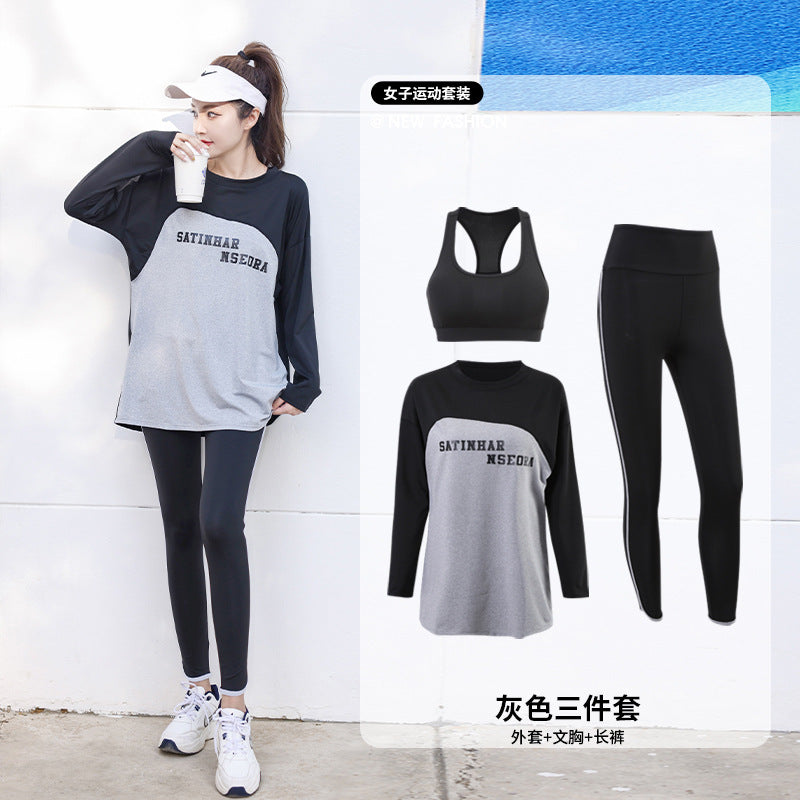 2025 Fashionable New Large Size Spring and Summer Yoga Clothing Suit Women's Running Sports Gym Morning Running Fat mm Clothes