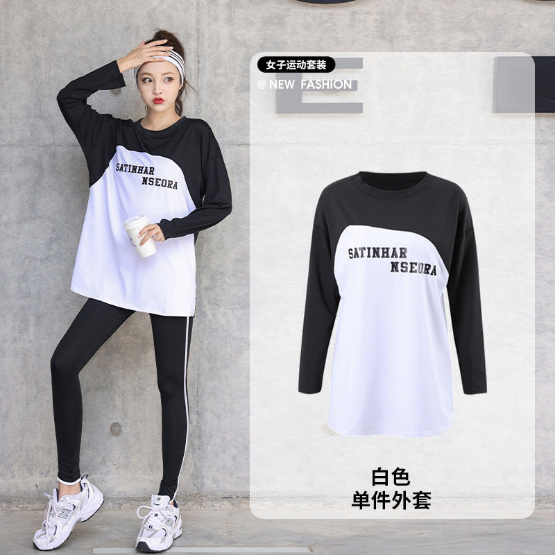 2025 Fashionable New Large Size Spring and Summer Yoga Clothing Suit Women's Running Sports Gym Morning Running Fat mm Clothes