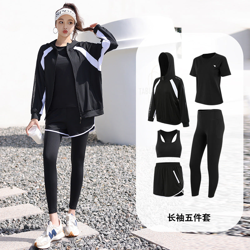Yoga Fitness Clothing Tennis Suit Sports Running Gym Plus Size Fat mm Cover Belly Slimming Look Loose Factory Direct Sale