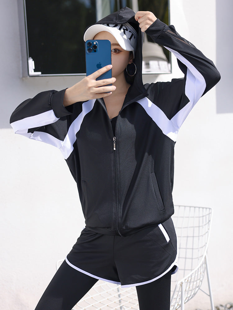 Yoga Fitness Clothing Tennis Suit Sports Running Gym Plus Size Fat mm Cover Belly Slimming Look Loose Factory Direct Sale