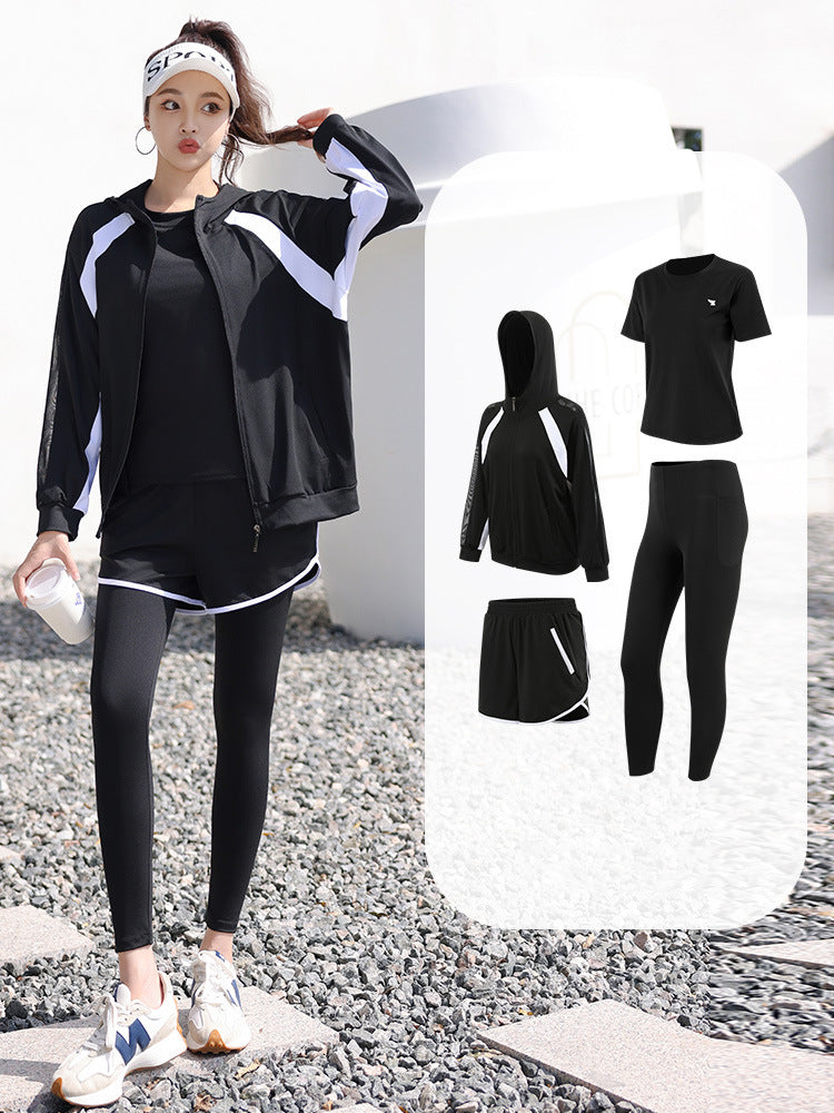 Yoga Fitness Clothing Tennis Suit Sports Running Gym Plus Size Fat mm Cover Belly Slimming Look Loose Factory Direct Sale