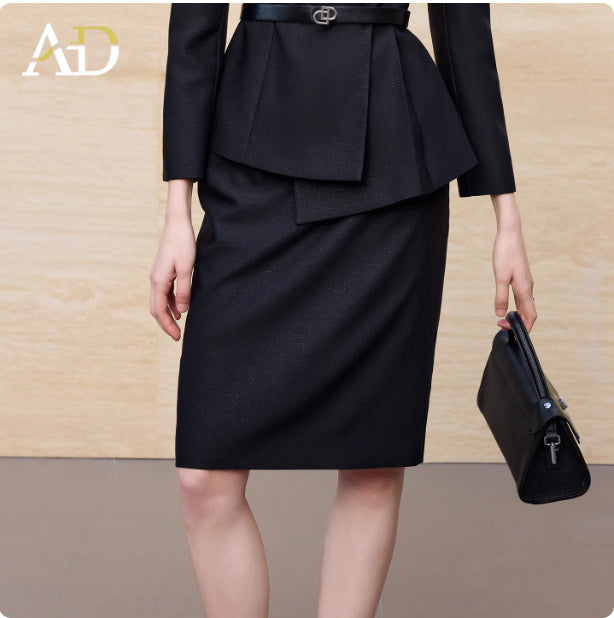 Ad2026 New Style Professional Women's Suit Autumn Long-Sleeved Suit Jacket Flared Pants Two-Piece Work Clothes Formal Wear
