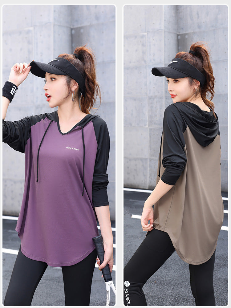 Yoga Fitness Clothes suit Sports Running Gym plus size chubby girl Covering Belly Slimming Relaxed-fit Korean Style