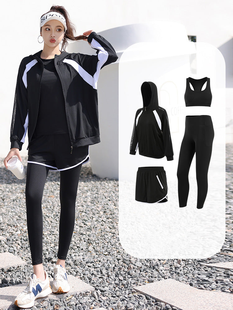 Yoga Fitness Clothing Tennis Suit Sports Running Gym Plus Size Fat mm Cover Belly Slimming Look Loose Factory Direct Sale