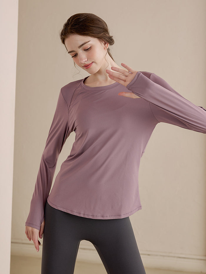 Yoga clothes women's long-sleeved workout clothes T-shirt breathable running professional workout clothes morning running workout clothes top spring and autumn