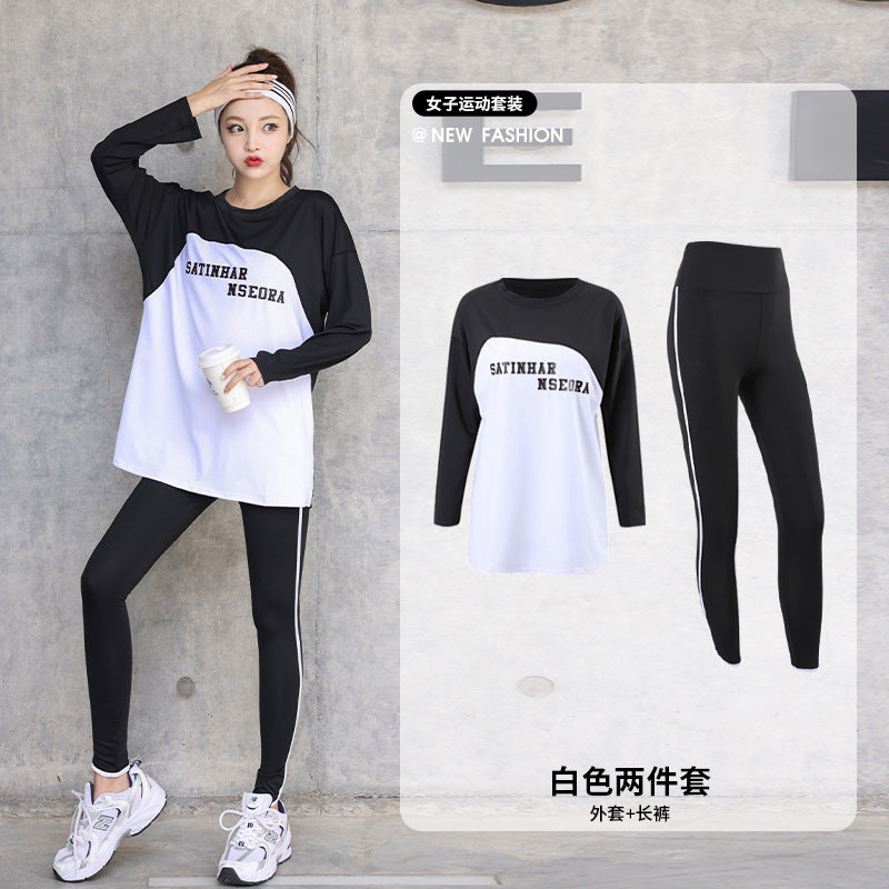 2025 Fashionable New Large Size Spring and Summer Yoga Clothing Suit Women's Running Sports Gym Morning Running Fat mm Clothes
