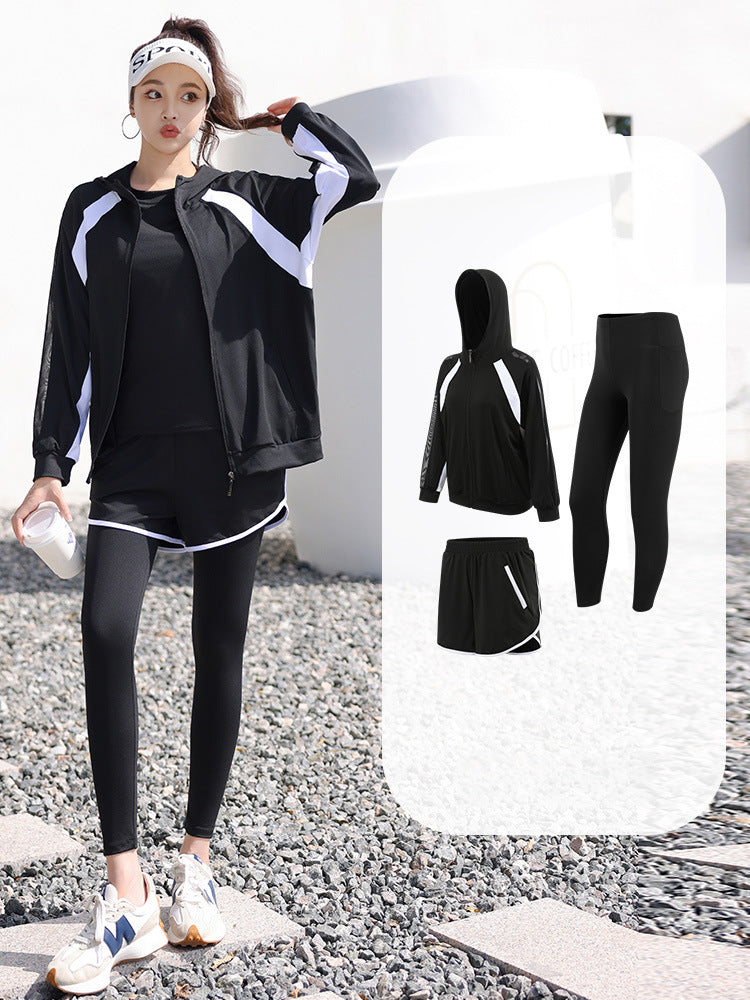Yoga Fitness Clothing Tennis Suit Sports Running Gym Plus Size Fat mm Cover Belly Slimming Look Loose Factory Direct Sale