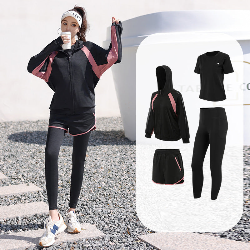 Yoga Fitness Clothing Tennis Suit Sports Running Gym Plus Size Fat mm Cover Belly Slimming Look Loose Factory Direct Sale