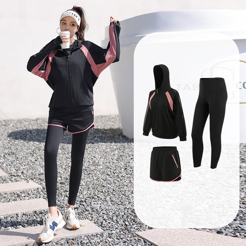 Yoga Fitness Clothing Tennis Suit Sports Running Gym Plus Size Fat mm Cover Belly Slimming Look Loose Factory Direct Sale