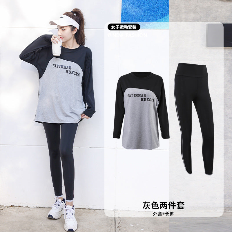 2025 Fashionable New Large Size Spring and Summer Yoga Clothing Suit Women's Running Sports Gym Morning Running Fat mm Clothes