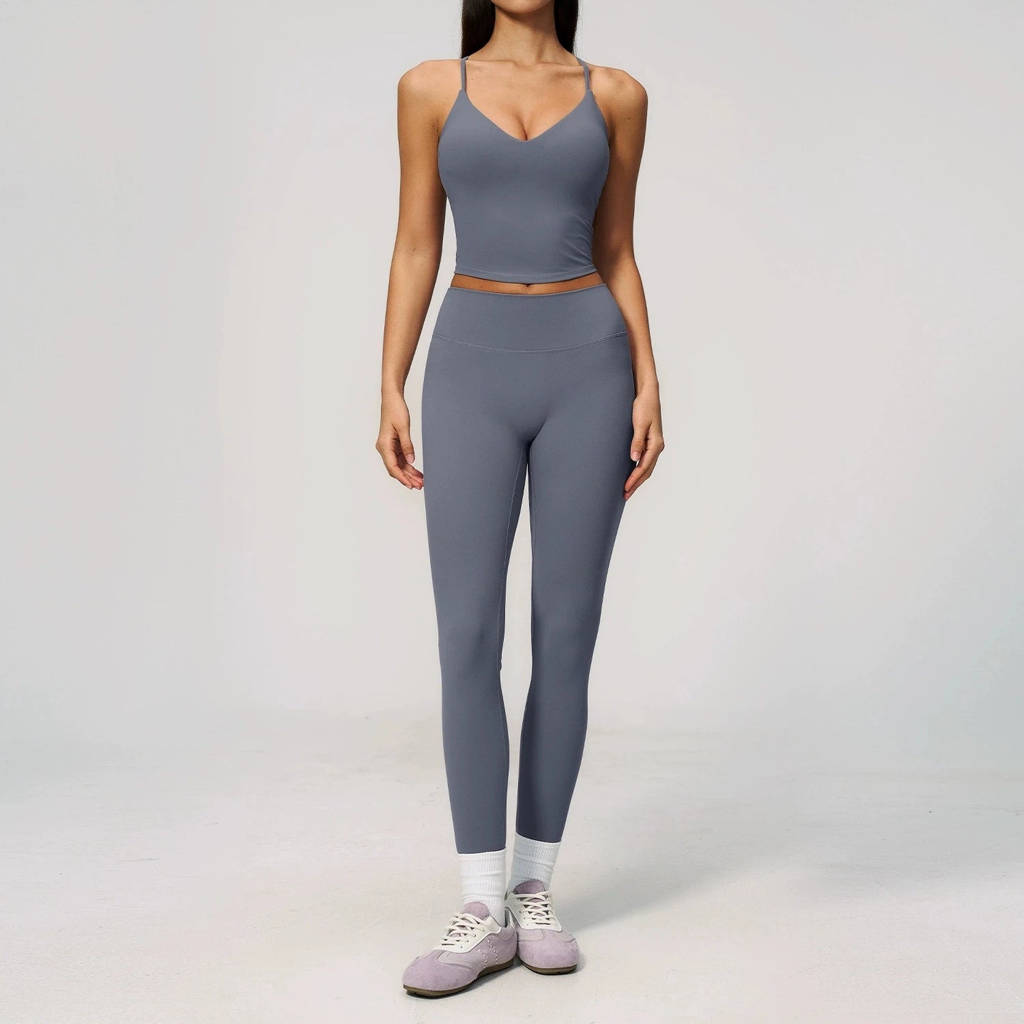 Yoga Set 2 Pieces Sports Suit Fitness Outfits Women Tracksuit Workout Clothes Running Sports Bra Leggings Gym Suit Athletic Wear